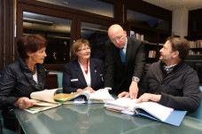 C. Bylow, M. Jung, L. Sauer und A. Dillinger beim Pressegespräch (Foto: H. Pfeifer)